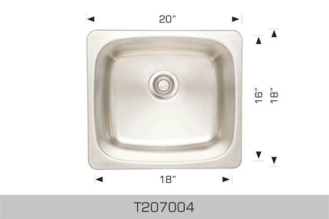 Bosco Laundry Sinks 20" x 18" Drop In or undermount T207004 - Plumbing Market
