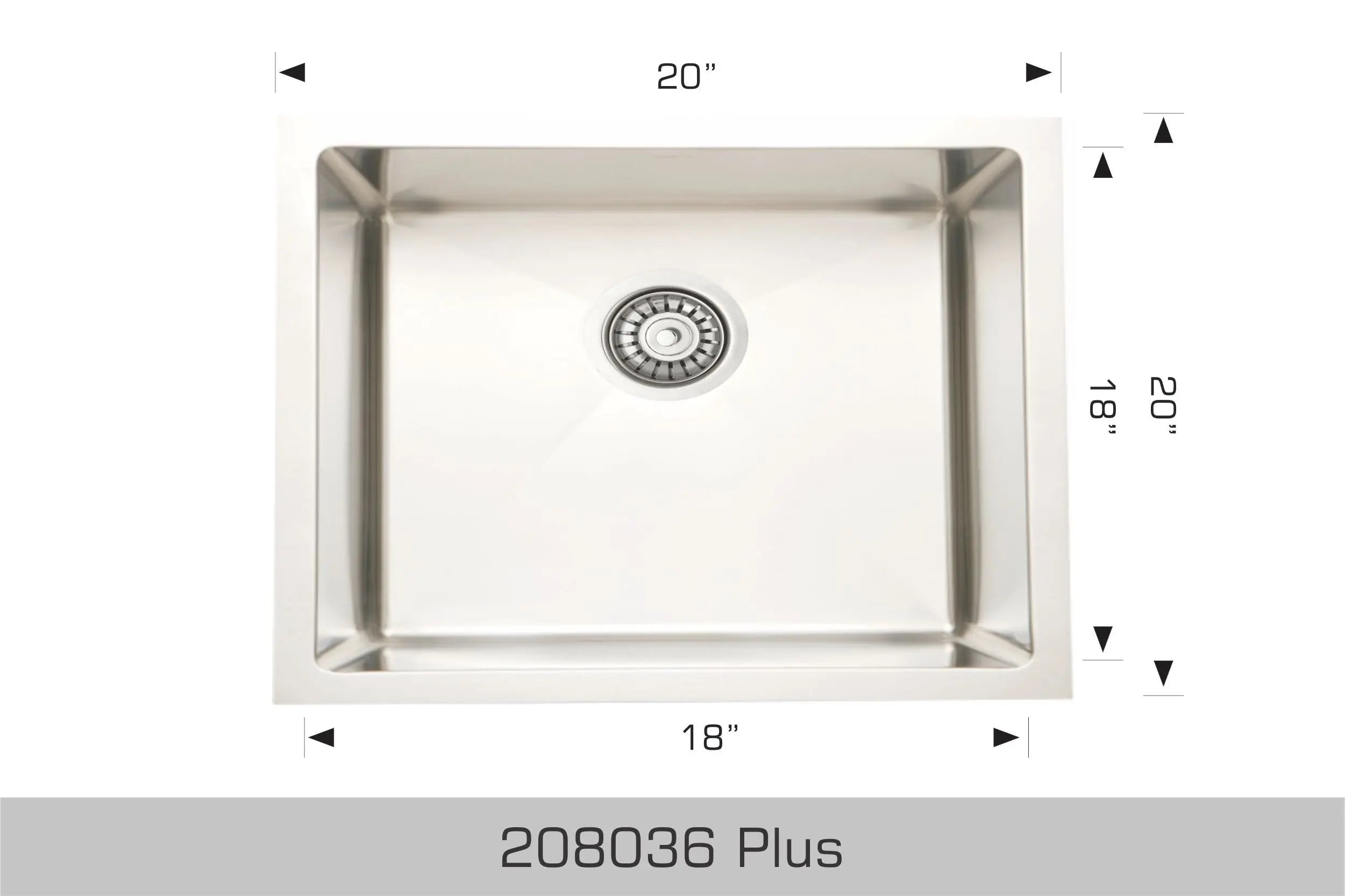 Bosco Laundry Sinks 20" x 20" Single Bowl Kitchen Sink Undermount 208036 Plus - Plumbing Market