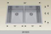 Bosco Radius Corner 33 x 18 Textured Standard Series Stainless Steel - Plumbing Market