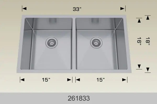 Bosco Radius Corner 33 x 18 Textured Standard Series Stainless Steel - Plumbing Market