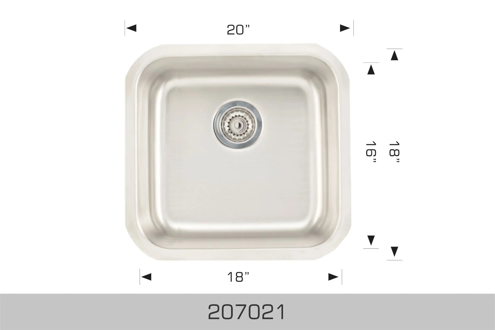 Bosco Standard Series 20" x 18" Kitchen Sink Undermount 207021 - Plumbing Market