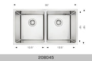 Bosco Super Series 30" x 18" Radius Corner Kitchen Sink 208045 - Plumbing Market