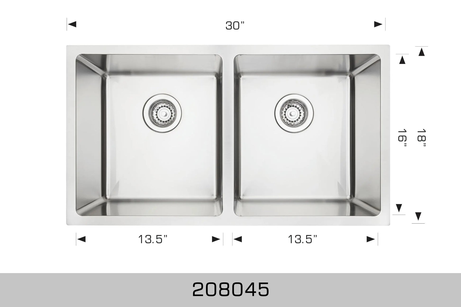 Bosco Super Series 30" x 18" Radius Corner Kitchen Sink 208045 - Plumbing Market