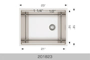 Bosco Titanium Plus Series 23" x 18" Radius Corner Kitchen Sink 201823 - Plumbing Market