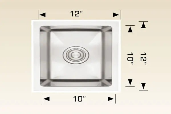 Bosco Titanium Series 12" x 12" Bar Sink Radius Corner 203352 - Plumbing Market