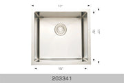 Bosco Titanium Series 17" x 17" Kitchen Sink Radius Corner 203341 - Plumbing Market