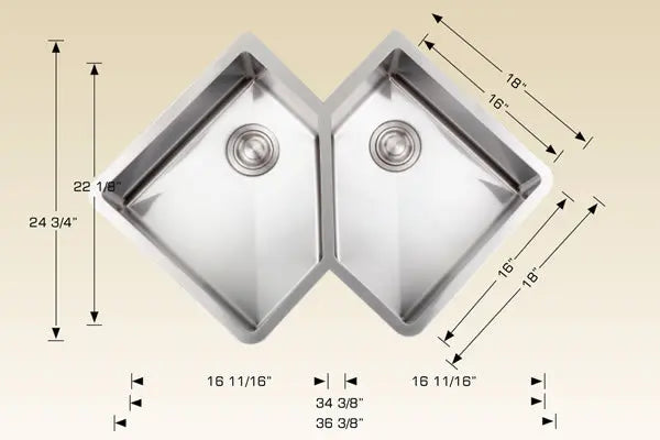 Bosco Titanium Series - Corner Sink (Under Mount) 203347U Plus - Plumbing Market