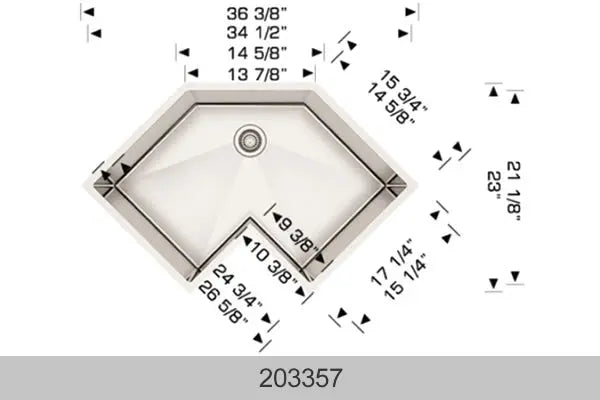 Bosco Titanium Series - Corner Sink (Under Mount) 203357 Plus - Plumbing Market