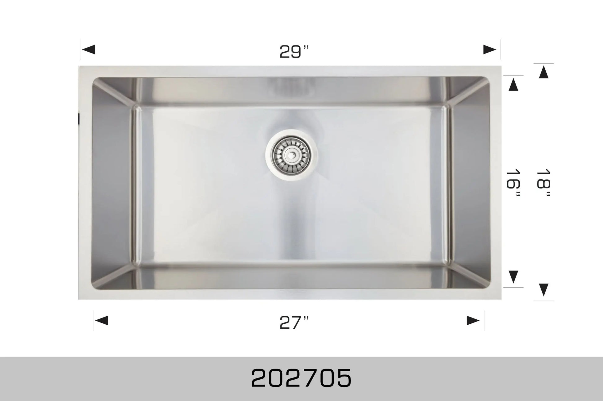 Bosco Universal Design Series 29" x 18" Single Bowl Kitchen Sink Radius Corner 202705 - Plumbing Market