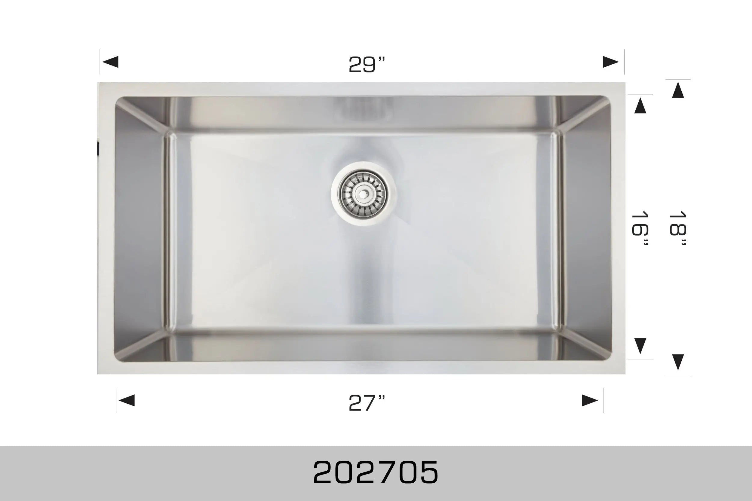 Bosco Universal Design Series 29" x 18" Single Bowl Kitchen Sink Radius Corner 202705 - Plumbing Market