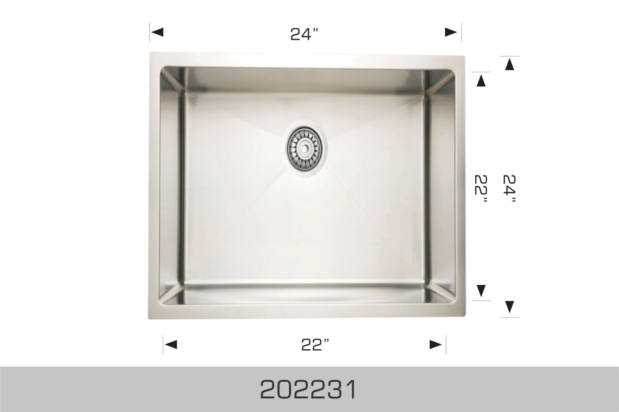 Bosco Utility Sinks 24" x 24" Undermount Radius Corner 202231 - Plumbing Market