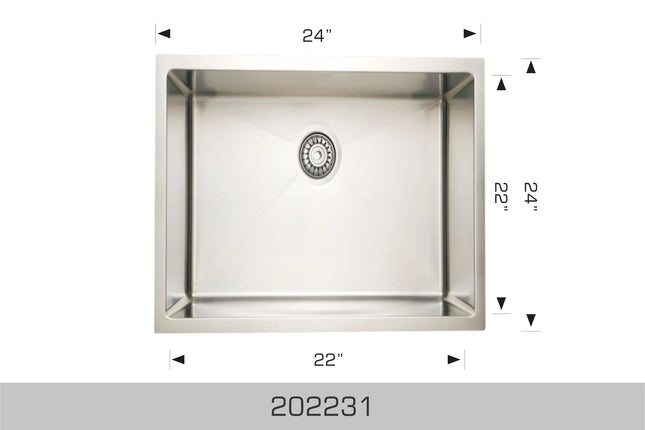 Bosco Utility Sinks 24" x 24" Undermount Radius Corner 202231 - Plumbing Market