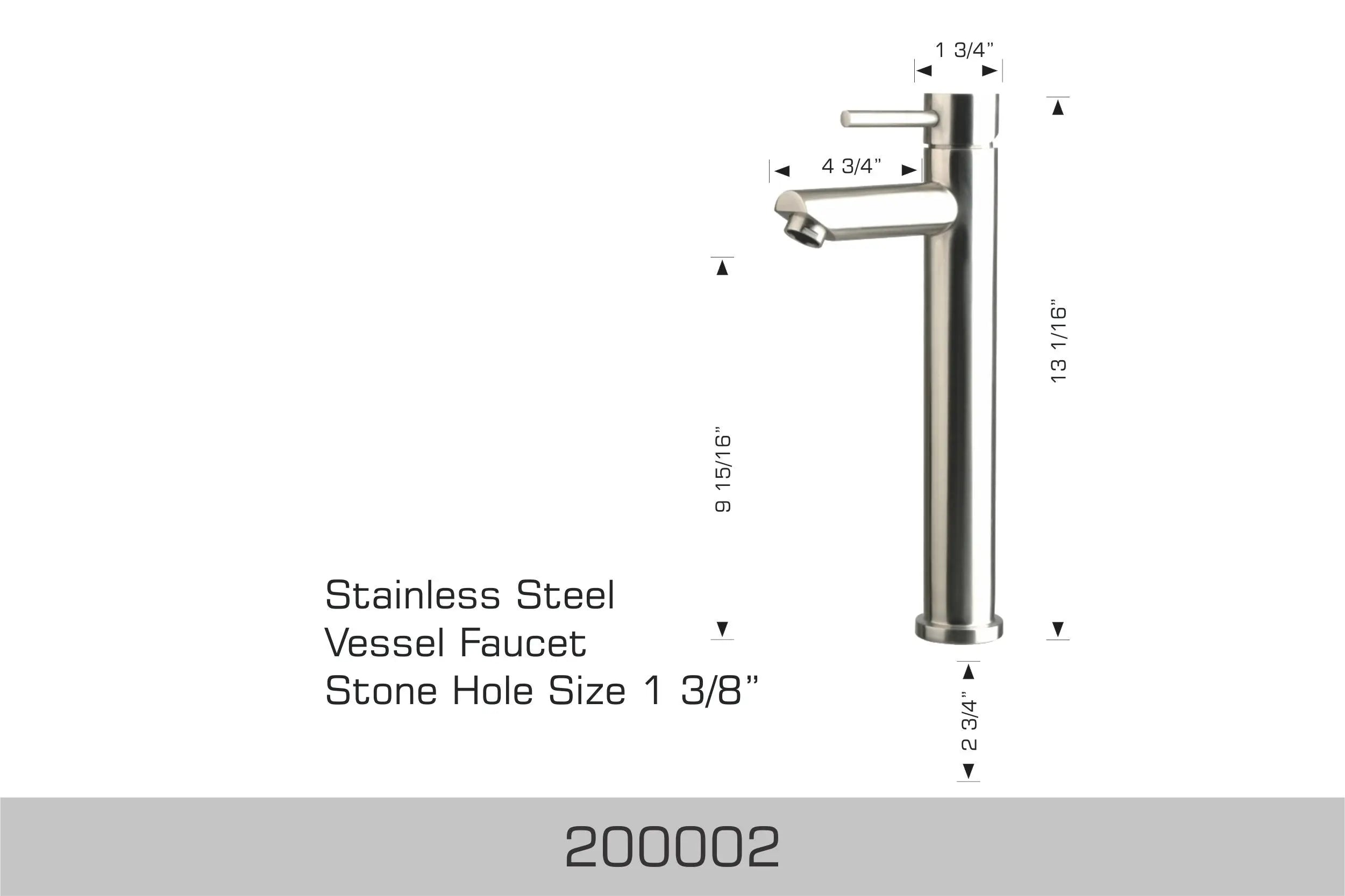 Bosco Vanity Faucets Stainless Steel Vessel Faucet 200002 - Plumbing Market