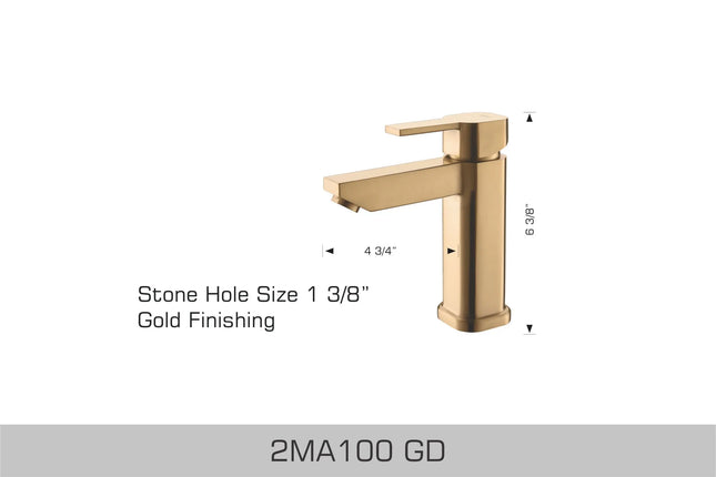 Bosco Vanity Faucets - Vanity Faucet Brushed Gold 2MA100GD - Plumbing Market