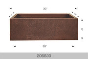 Bosco 206630 30" x 19" Copper Series Apron Kitchen Sink