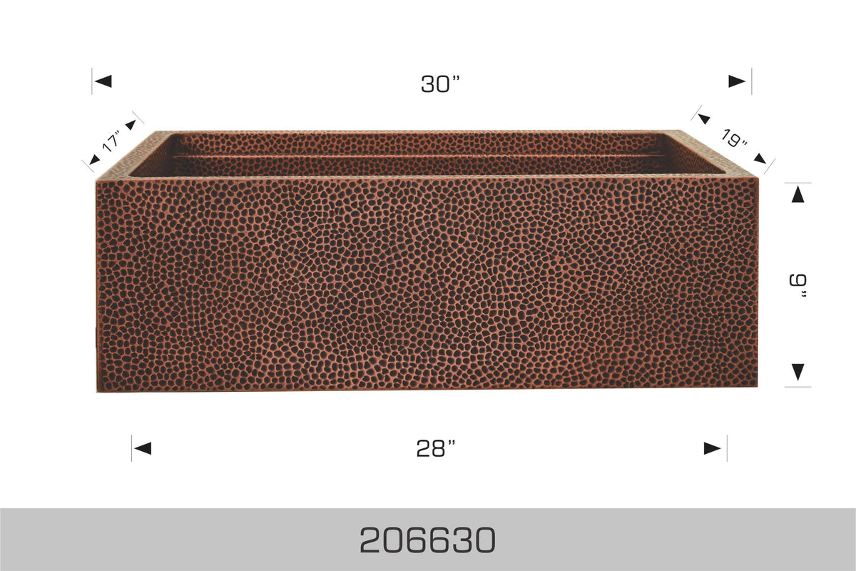 Bosco 206630 30" x 19" Copper Series Apron Kitchen Sink