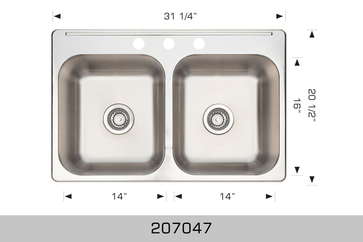 Bosco 207047-1 31 1/4" x 20 1/2" Standard Series Kitchen Sink