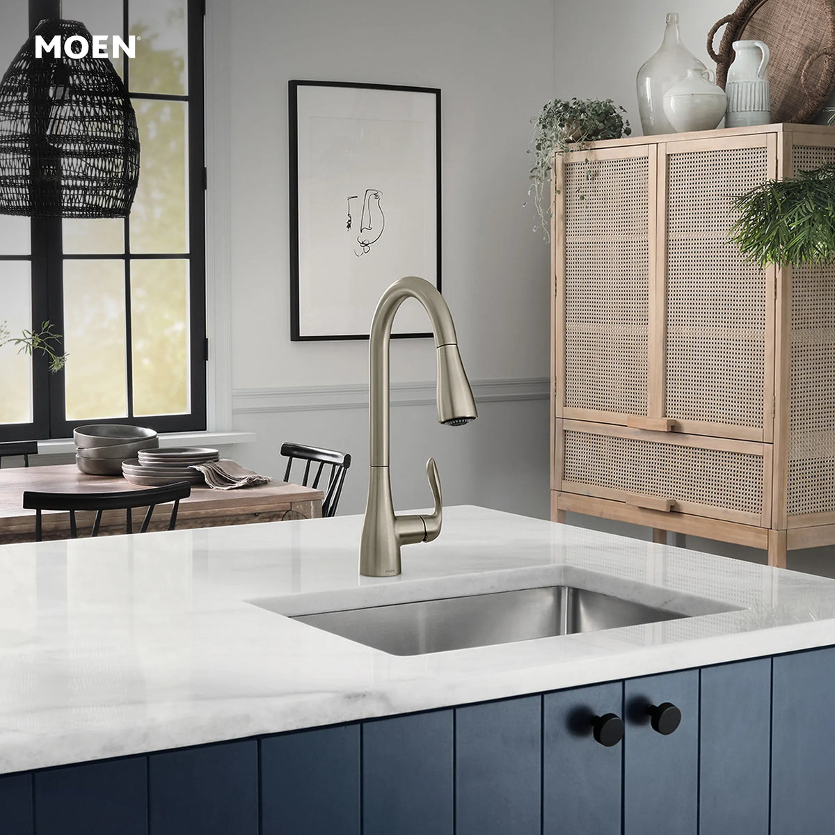 Moen Georgene Single-Handle High-Arc Pulldown Kitchen Faucet 87912 in Spot Resist Stainless (87912SRS) - view 3