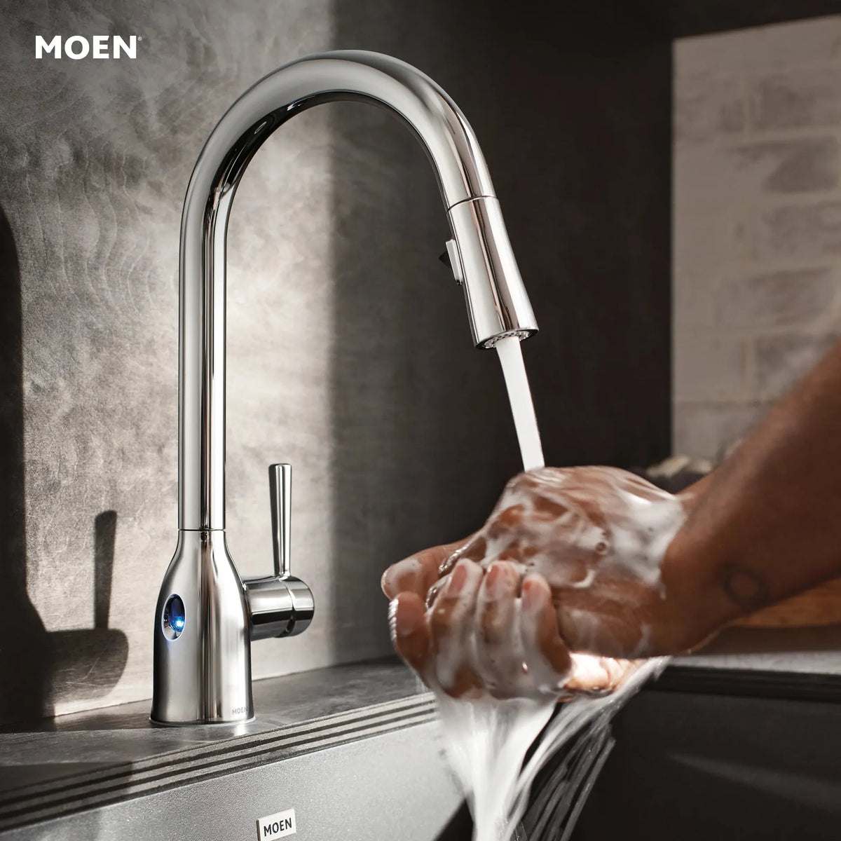 Moen Adler MotionSense Wave Single-Sensor Single-Handle High-Arc Pulldown Kitchen Faucet 87233EW in Chrome (87233EWC) - view 2