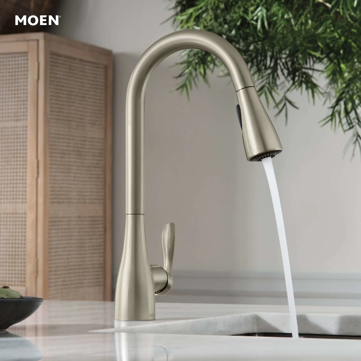 Moen Georgene Single-Handle High-Arc Pulldown Kitchen Faucet 87912 in Spot Resist Stainless (87912SRS) - view 2