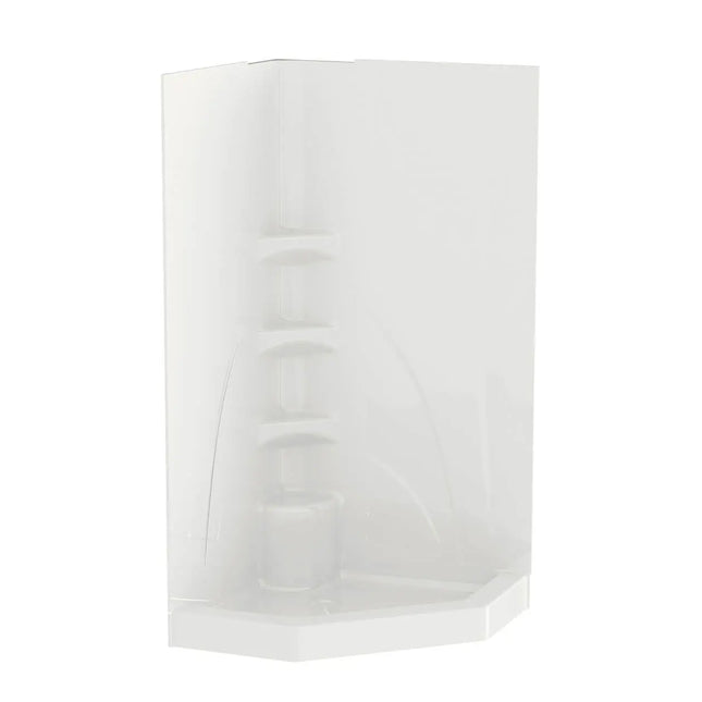 Brio II 40 x 40 Acrylic Corner Center Drain One-Piece Shower in White - Plumbing Market