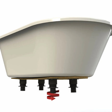 Brioso 6636 AcrylX Freestanding Center Drain Bathtub in White with Black Skirt - Plumbing Market