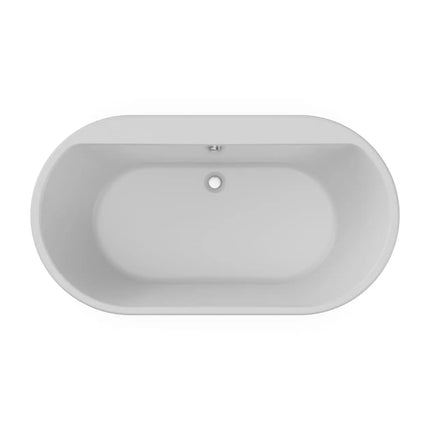 Brioso 6636 AcrylX Freestanding Center Drain Bathtub in White with Sterling Silver Skirt - Plumbing Market