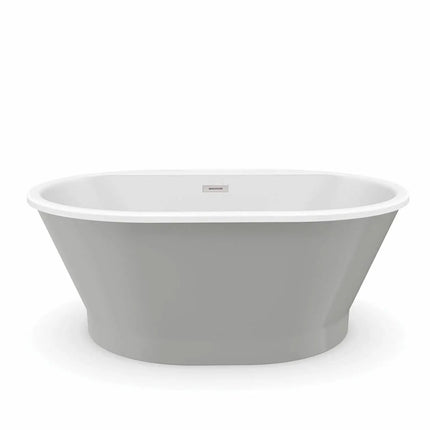 Brioso 6636 AcrylX Freestanding Center Drain Bathtub in White with Sterling Silver Skirt - Plumbing Market