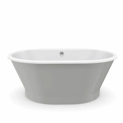 Brioso 6636 AcrylX Freestanding Center Drain Bathtub in White with Sterling Silver Skirt - Plumbing Market