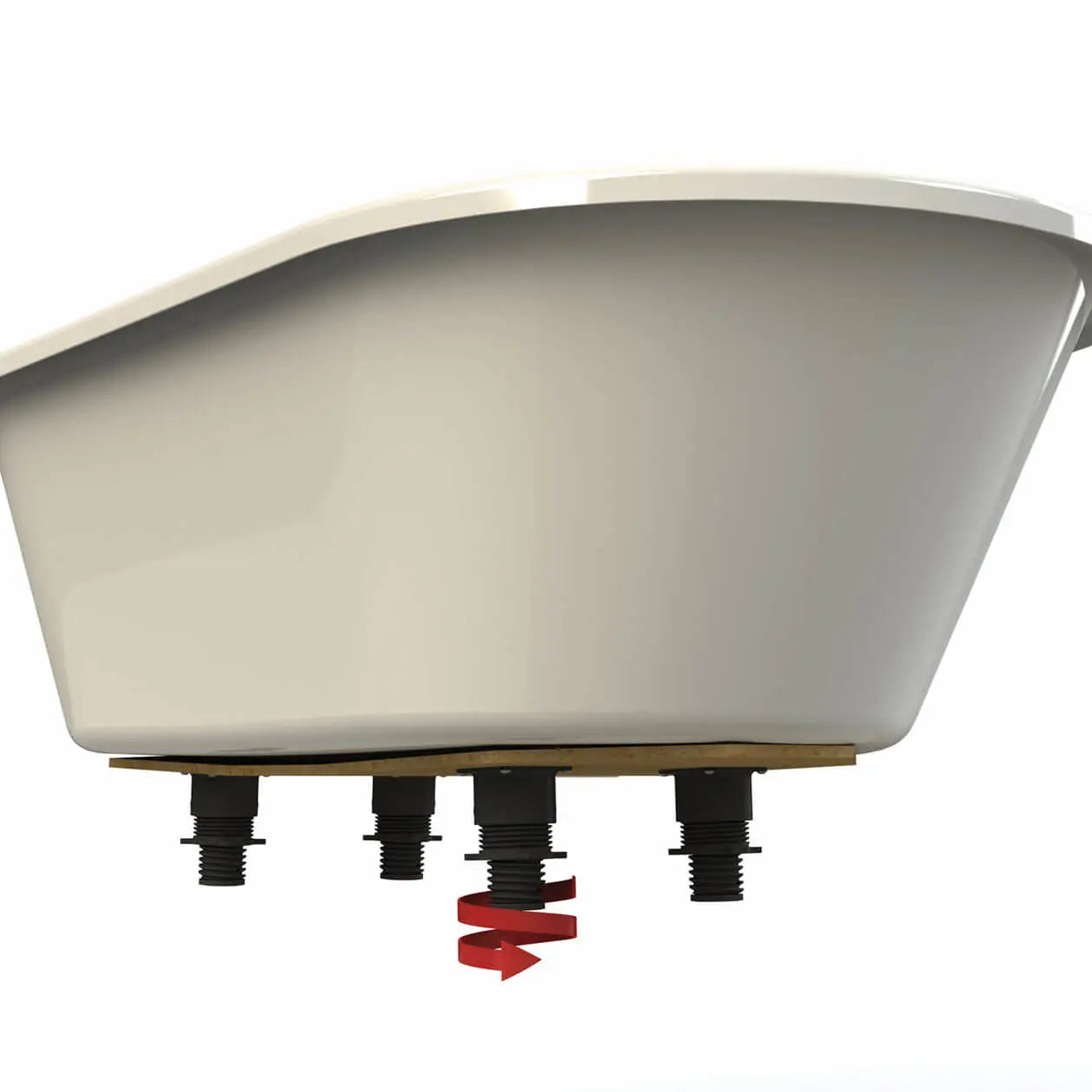 Brioso 6636 AcrylX Freestanding Center Drain Bathtub in White with Thundey Grey Skirt - Plumbing Market