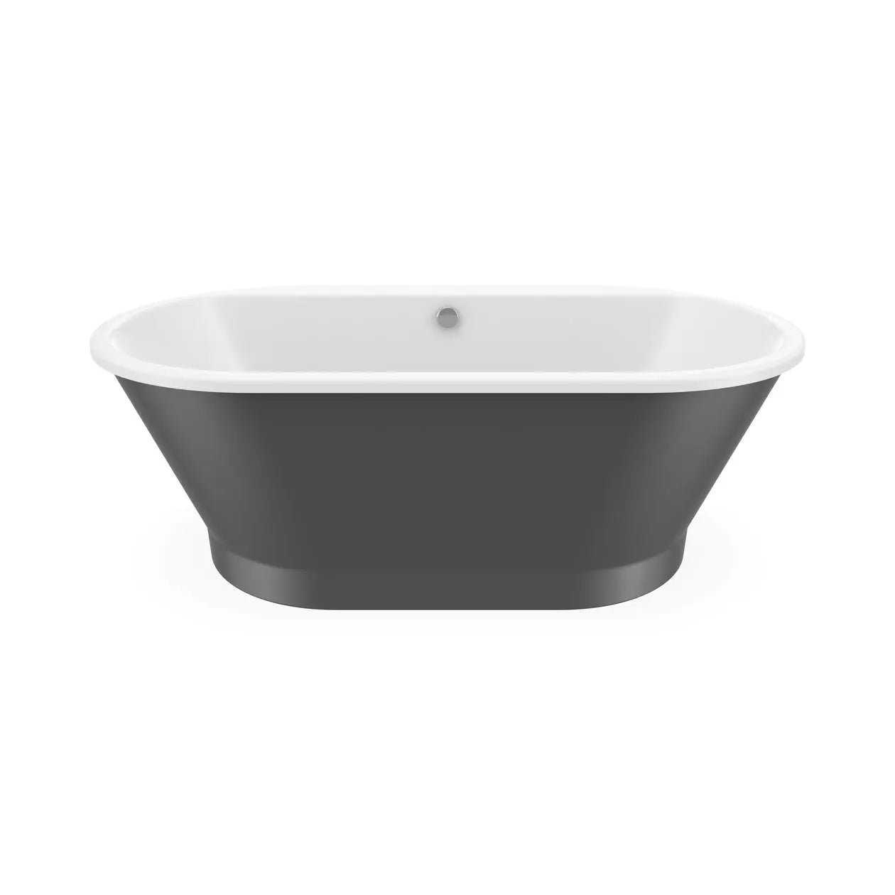 Brioso 6636 AcrylX Freestanding Center Drain Bathtub in White with Thundey Grey Skirt - Plumbing Market