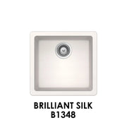 Bristol Sinks 17" The Adour Granite Single Undermount Bowl Bar/Prep/Kitchen Sink Brilliant Silk White B1348