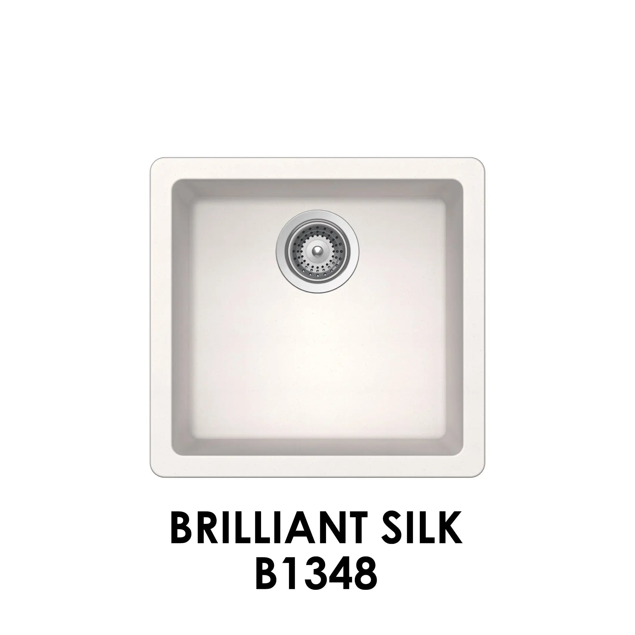 Bristol Sinks 17" The Adour Granite Single Undermount Bowl Bar/Prep/Kitchen Sink Brilliant Silk White B1348