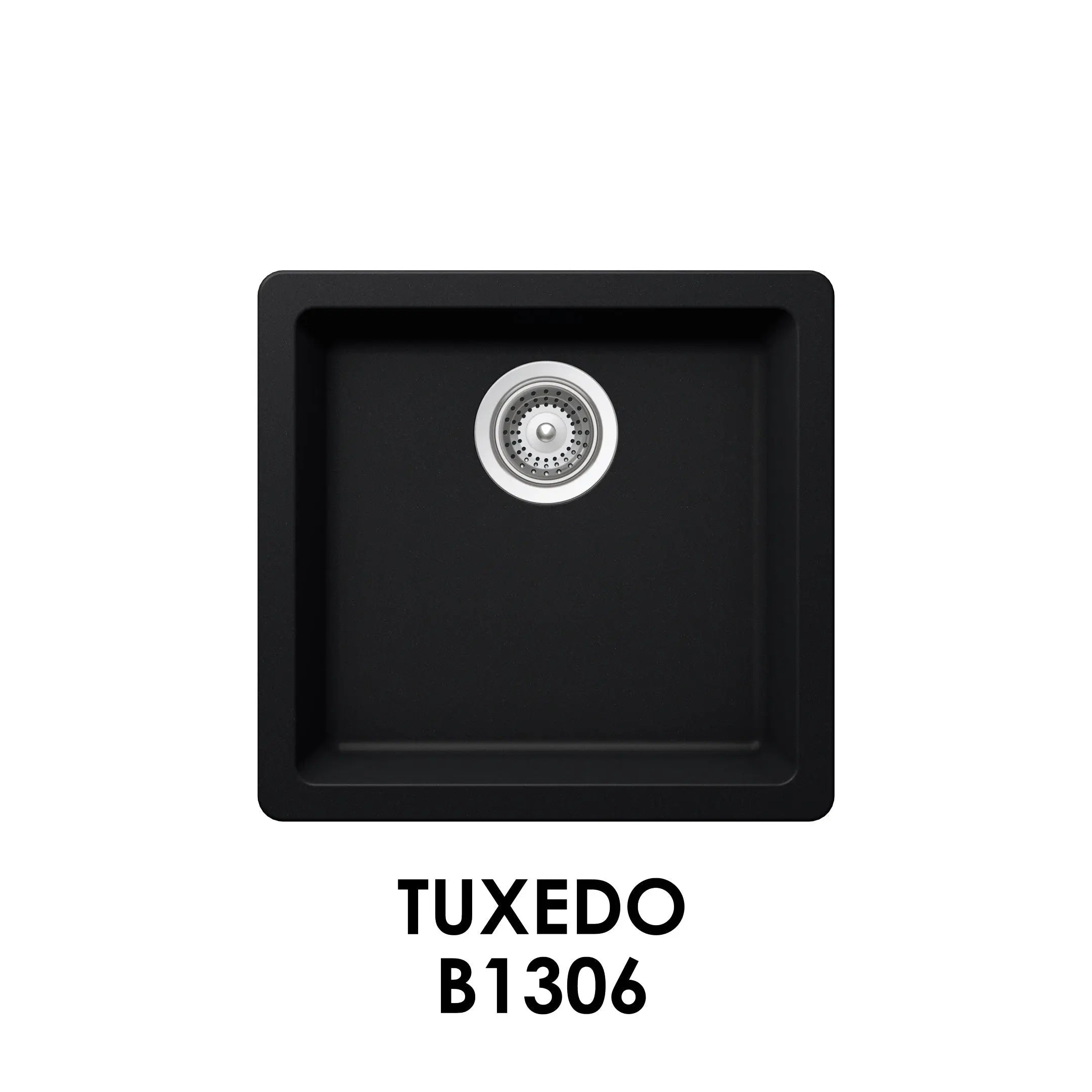 Bristol Sinks 17" The Adour Granite Single Undermount Bowl Bar/Prep/Kitchen Sink Tuxedo Black B1306