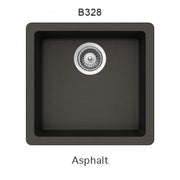 Bristol Sinks 17" Virtuo Granite Single Undermount Bowl Bar/Prep/Kitchen Sink Asphalt Grey B328