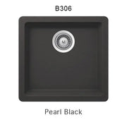 Bristol Sinks 17" Virtuo Granite Single Undermount Bowl Bar/Prep/Kitchen Sink Pearl Black B306