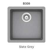 Bristol Sinks 17" Virtuo Granite Single Undermount Bowl Bar/Prep/Kitchen Sink Slate Grey B308