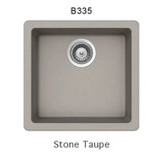 Bristol Sinks 17" Virtuo Granite Single Undermount Bowl Bar/Prep/Kitchen Sink Stone Taupe B335