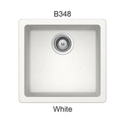 Bristol Sinks 17" Virtuo Granite Single Undermount Bowl Bar/Prep/Kitchen Sink Ultra White B348