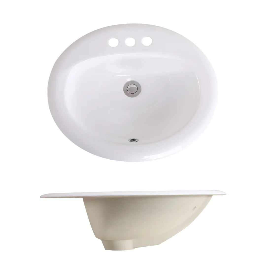 Bristol Sinks 20" B613 Vitreous China Oval Top-mount Bathroom Sink-3 Faucet Holes
