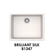 Bristol Sinks 23" The Adour Granite Single Undermount Bowl Kitchen Sink Brilliant Silk White B1347