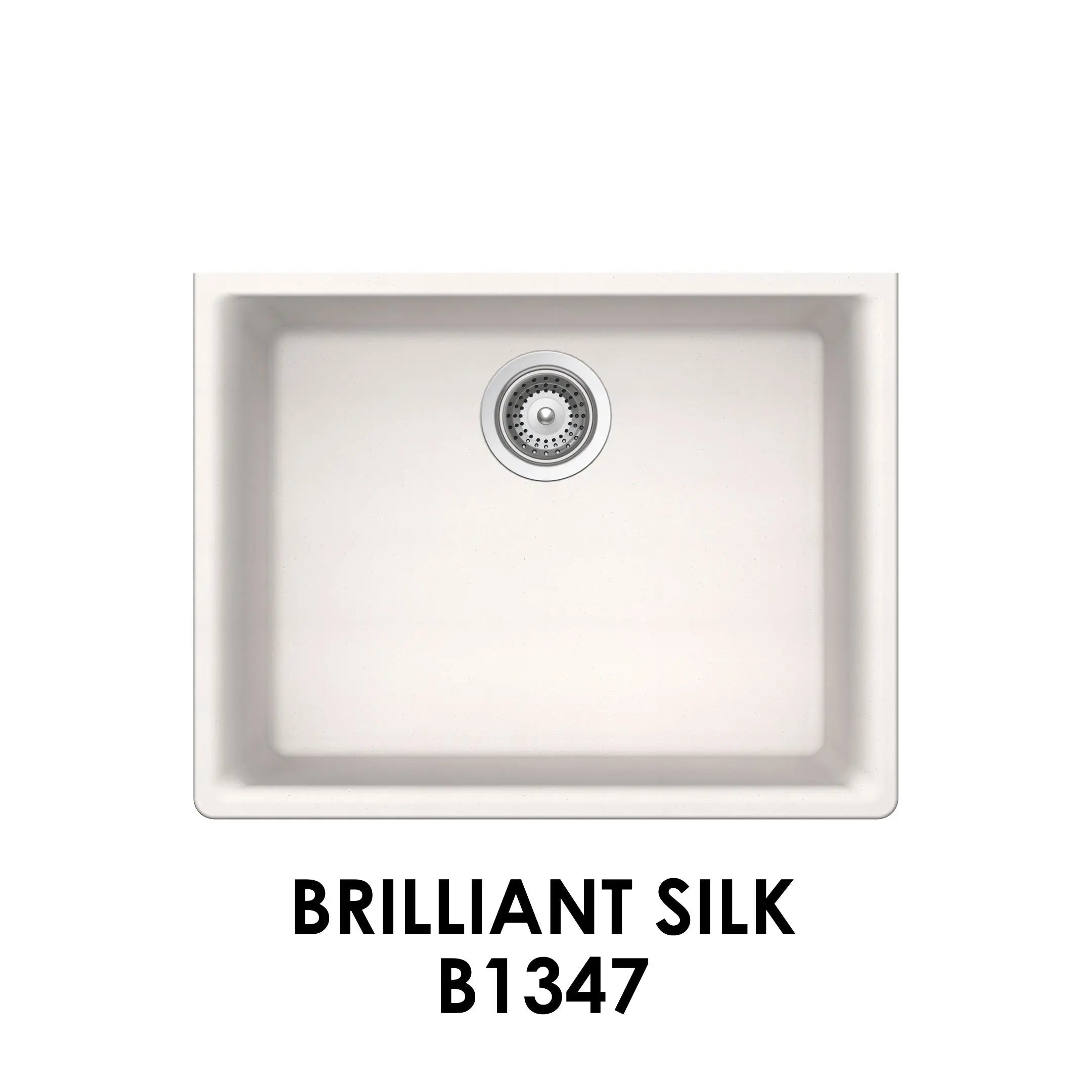 Bristol Sinks 23" The Adour Granite Single Undermount Bowl Kitchen Sink Brilliant Silk White B1347