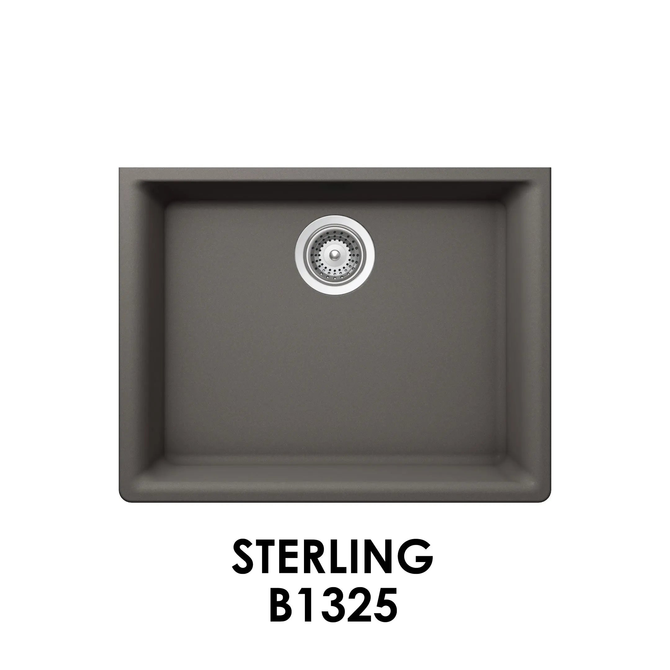 Bristol Sinks 23" The Adour Granite Single Undermount Bowl Kitchen Sink Sterling Grey B1325