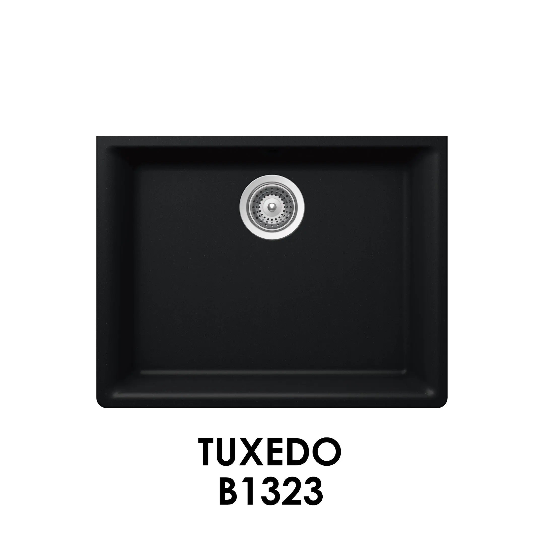 Bristol Sinks 23" The Adour Granite Single Undermount Bowl Kitchen Sink Tuxedo Black B1323
