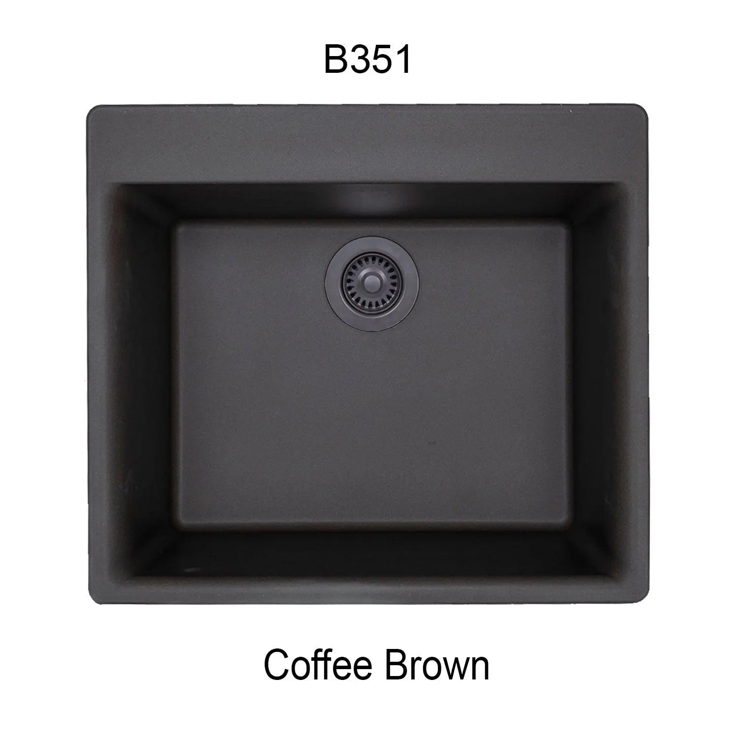 Bristol Sinks 23" Virtuo Granite Single Topmount Bowl Kitchen Sink Coffee Brown B351