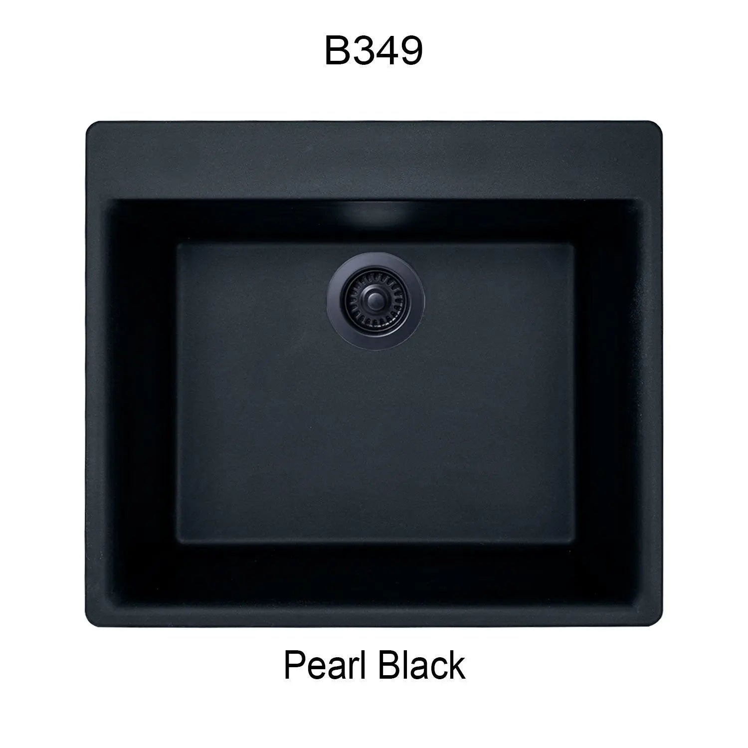 Bristol Sinks 23" Virtuo Granite Single Topmount Bowl Kitchen Sink Pearl Black B349