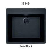 Bristol Sinks 23" Virtuo Granite Single Topmount Bowl Kitchen Sink Pearl Black B349