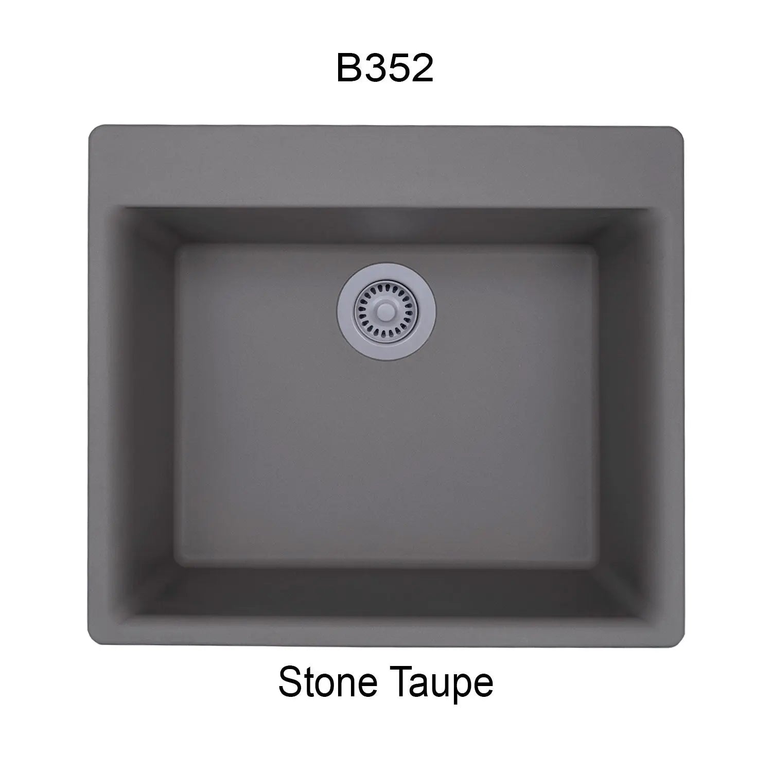 Bristol Sinks 23" Virtuo Granite Single Topmount Bowl Kitchen Sink Stone Taupe B352