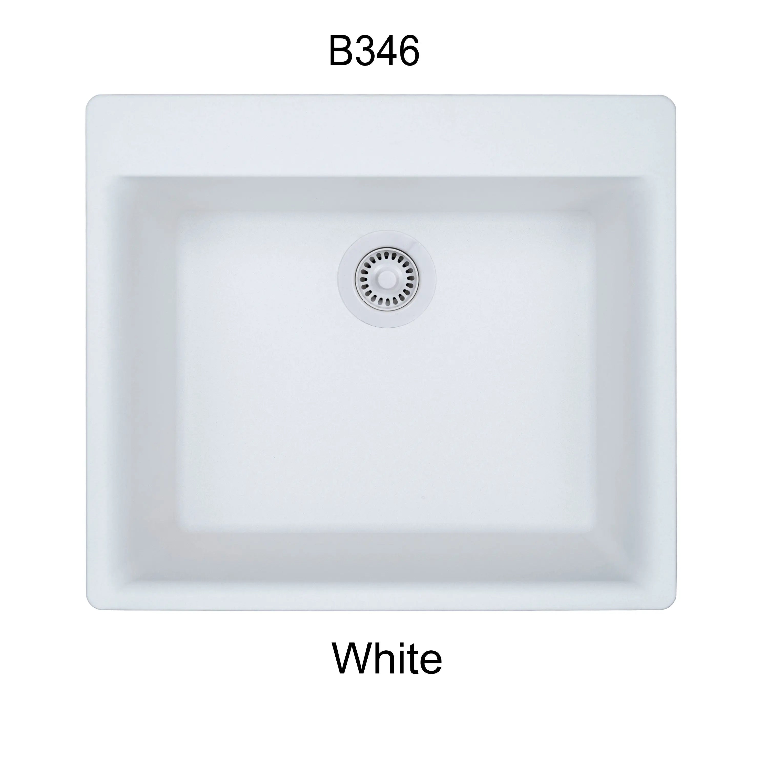 Bristol Sinks 23" Virtuo Granite Single Topmount Bowl Kitchen Sink Ultra White B346