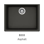Bristol Sinks 23" Virtuo Granite Single Undermount Bowl Kitchen Sink Asphalt Grey B333
